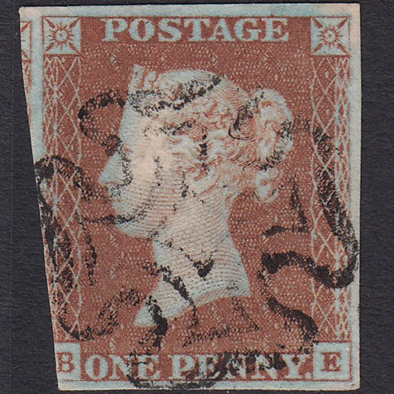 GB QV 1841 1d Red-brown (Plate 24) SG8-B1(1) BE GU 3 Margins Maltese Cross