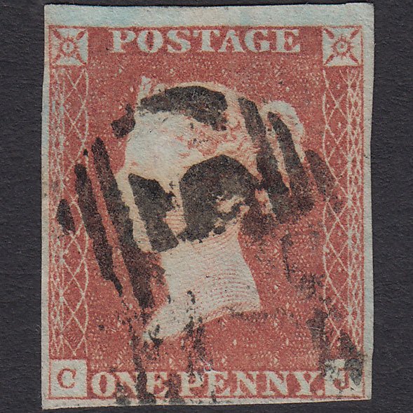 GB QV 1841 1d Red-brown (Plate 76) SG8-B1(1) CJ FU 4 Margins Birmingham 75