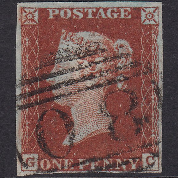 GB QV 1841 1d (Plate 48) SG10-B1(4) GC FU 4 Margins Bishop Auckland 80