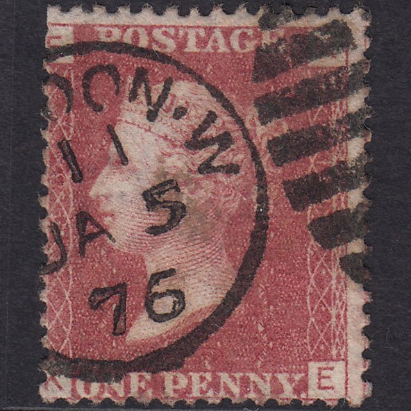 GB QV 1864 1d Lake-red (Plate 148) SG44-G1(2) PB GU London CDS Cancel