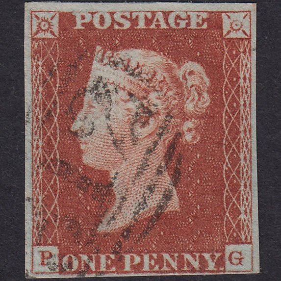 GB QV 1841 1d Red-brown (Plate 57) SG8-B1(1) PG VFU 4M Gloucester 312