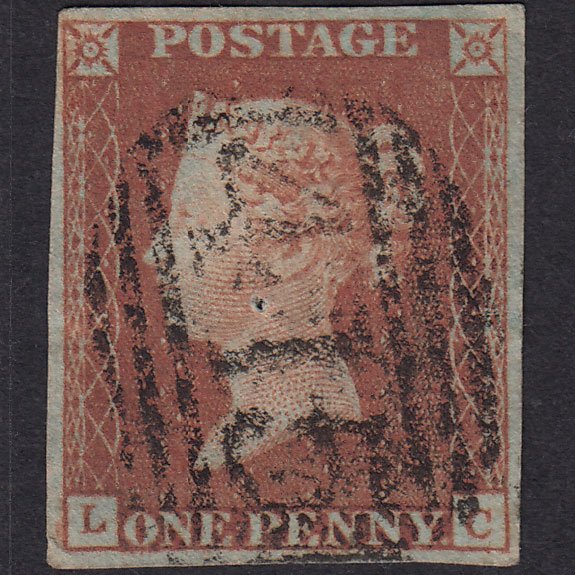 GB QV 1841 1d (Plate 76) SG8-B1(1) LC GU 4 Margins Kidderminster 415 Pinhole