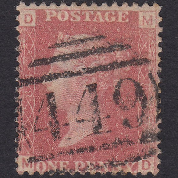GB QV 1864 1d Rose-red (Plate 84) SG43-G1(1) MD GU Leicester 449
