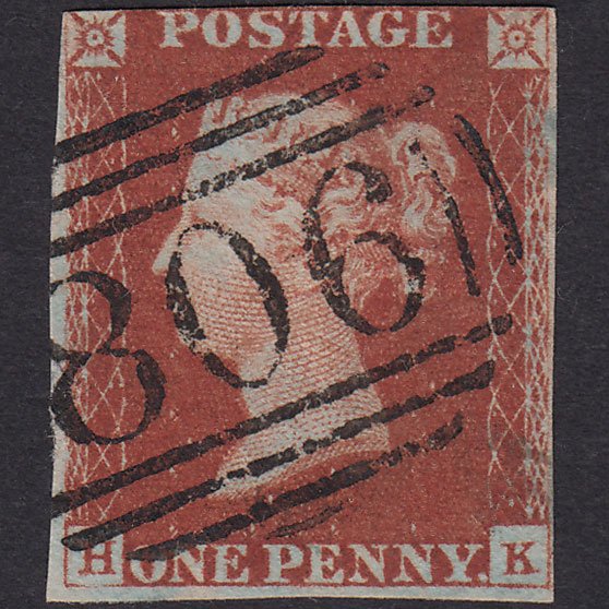 GB QV 1841 1d Deep Red-brown (Plate 62) SG10-B1(4) GK FU 3m Torrington 806
