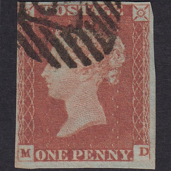 GB QV 1841 1d Red-brown (Plate 80) SG8-B1(1) MD GU 4M London IS Cancel