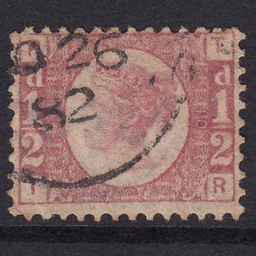 GB QV 1870 1/2d Rose Plate 10 SG49-G4 TR GU CDS CANCEL