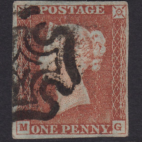 GB QV 1841 1d Red-Brown Plate 31 SG8-B1(1) MG FU 4 Margins Maltese Cross