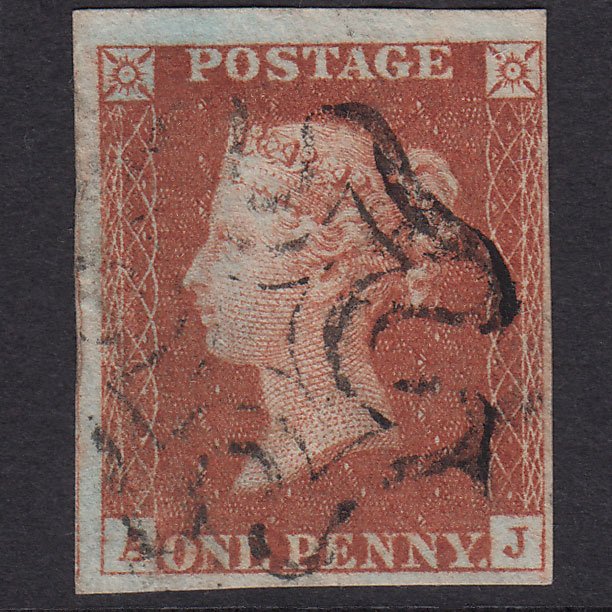 GB QV 1841 1d Red-Brown Plate 29 SG8-B1(1) AJ FU 4 Margins Maltese Cross