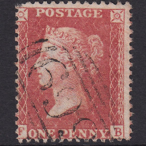 GB QV 1857 1d Rose-Red Plate 44 SG40-C10(1) FB FU Saffron Walden 669