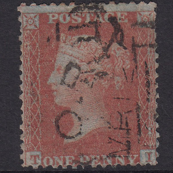 GB QV 1855 1d Red-Brown Plate 21 SG24-C3(1) TI GU