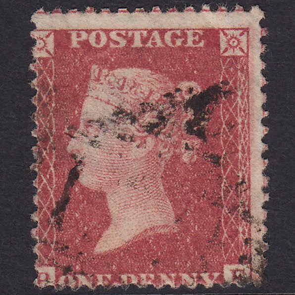 GB QV 1857 1d Rose-Red SG40-C10(1) P? GU Light Cancel