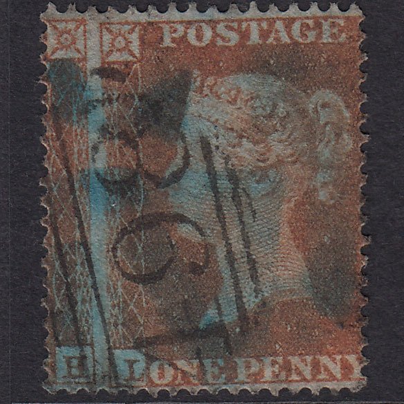 GB QV 1854 1d Plate 191 SG17-C1(1) LI GU Manchester 498 Huge Misperf