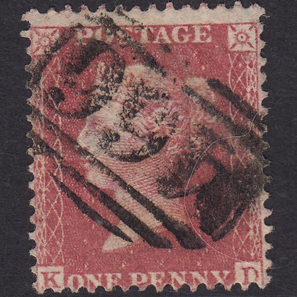 GB QV 1857 1d Rose-Red Plate 37 SG40-C10(1) KD FU Liverpool 466
