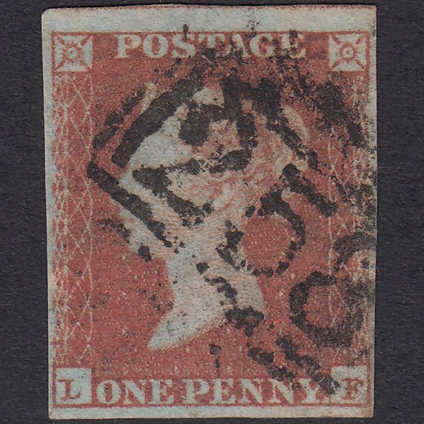 GB QV 1841 1d Red-Brown Plate 89 SG8-B1(1) LF GU 4 Margins Dover 258