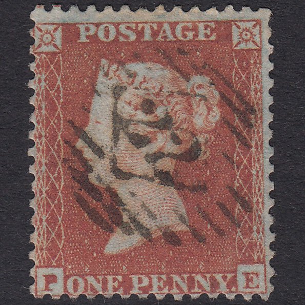 GB QV 1855 1d Red-Brown Pl 198 SG22-C2(1) PE FU London IS 22 Well Centred