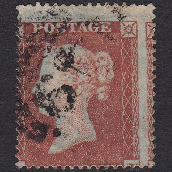 GB QV 1854 1d Red-Brown SG17-C1(1) ?K GU Large Misperf
