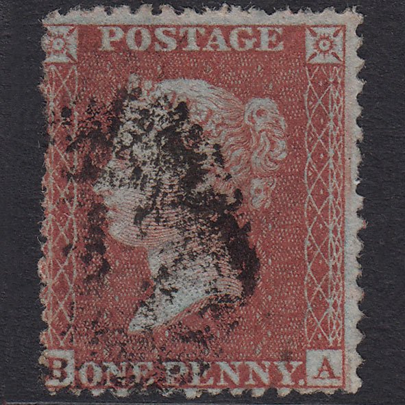 GB QV 1855 1d Red-Brown Plate 13 SGC6(1) DA GU Fluffy Perfs