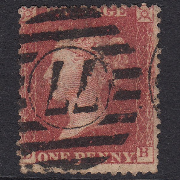 GB QV 1861 1d Rose-Red Plate R16 SGC13(3) DB GU 77