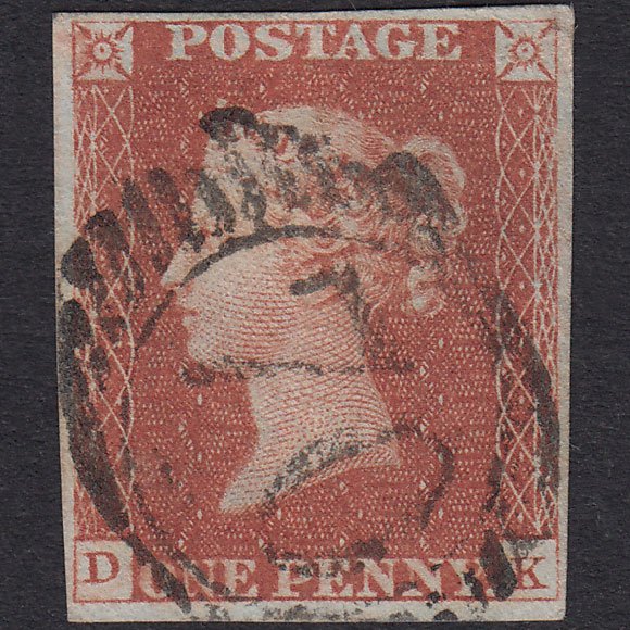 GB QV 1841 1d Red-Brown Plate 69 SG8-B1(1) DK FU 4 Margins 70