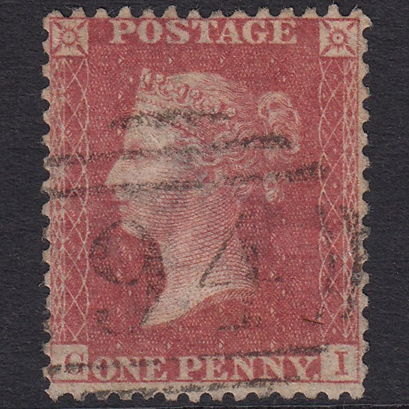 GB QV 1857 1d Pale Rose Plate 47 SG39-C10(3) GI FU Boston 94
