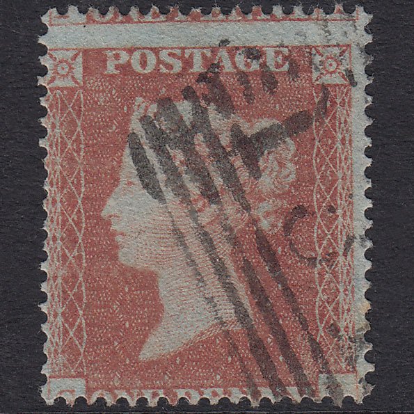 GB QV 1854 1d Red-Brown Plate 202 SG17-C1(1) GI GU Edinburgh 131