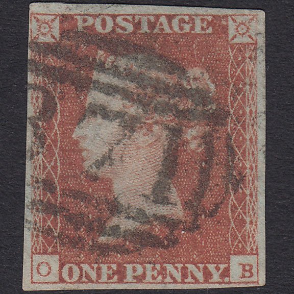 GB QV 1841 1d Red-Brown Plate 97 SG8-B1(1) OB GU 4 Margins
