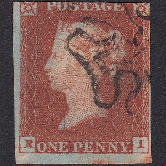 GB QV 1841 1d Red-Brown Plate 33 SG8-B1(1) RI GU 3 Margins MX P To R