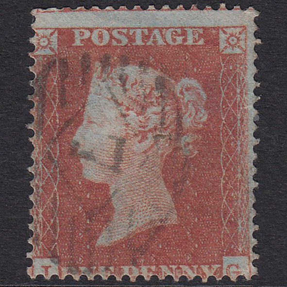 GB QV 1854 1d Red-Brown Plate 175 SG17-C1(1) JG GU London IS 7
