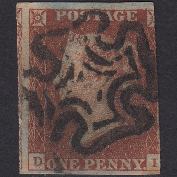 GB QV 1841 1d Red-Brown Plate 17 SG8-B1(1) DI GU 3 Margins Maltese Cross