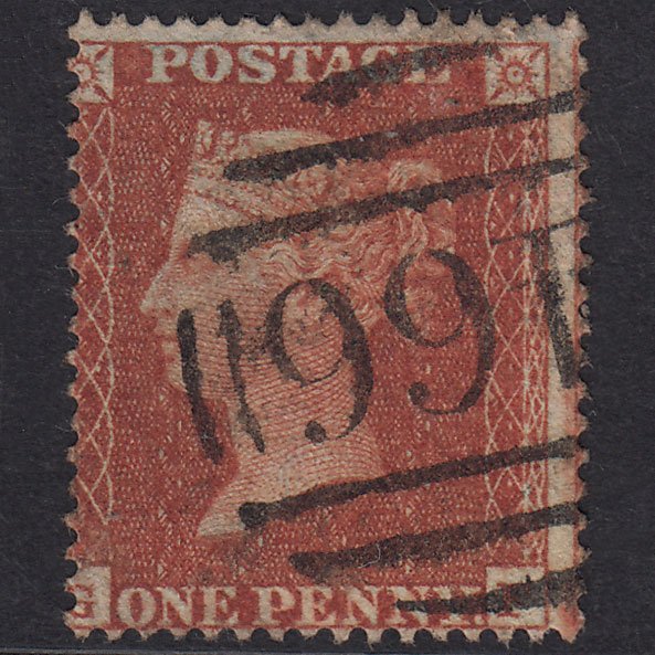 GB QV 1855 1d Red-Brown Plate 2 SG21-C4(1) GF FU Liverpool 466 Spoon