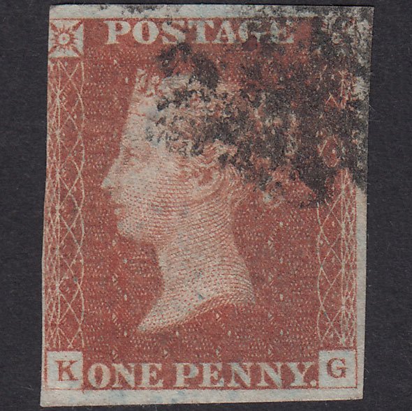 GB QV 1841 1d Red-Brown Plate 13 SG8-B1(1) KG GU 3 Margins Maltese Cross