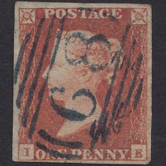 GB QV 1841 1d Red-Brown Plate 87 SG8-B1(1) IE GU 4M Blue Bewdley 68