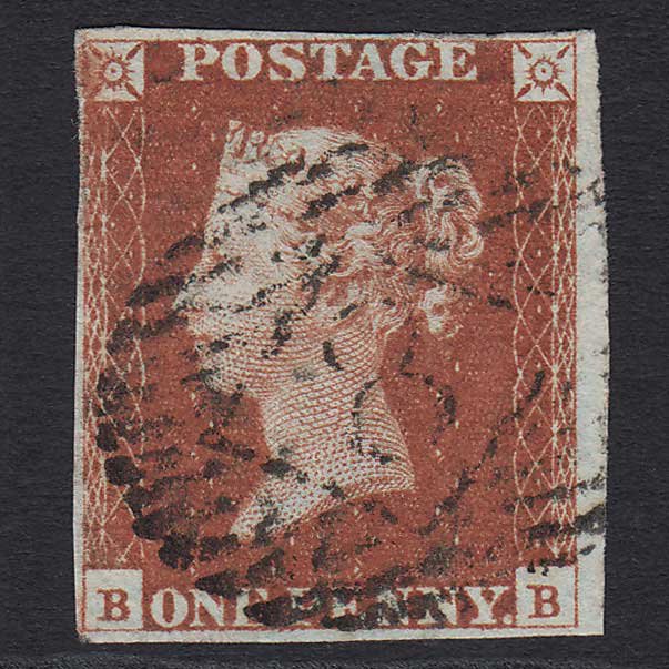GB QV 1841 1d Red-brown (Plate 51) (SG8) 'BB' FU nr 4 Margins London IS 8