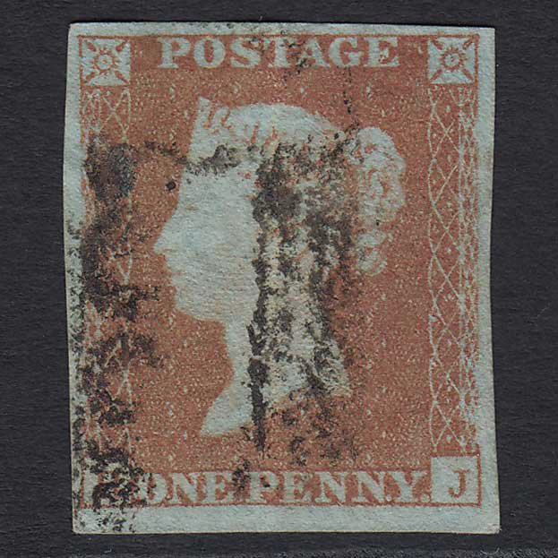 GB QV 1841 1d Red-brown (Plate 118) (SG8) 'HJ' GU 4 Margins