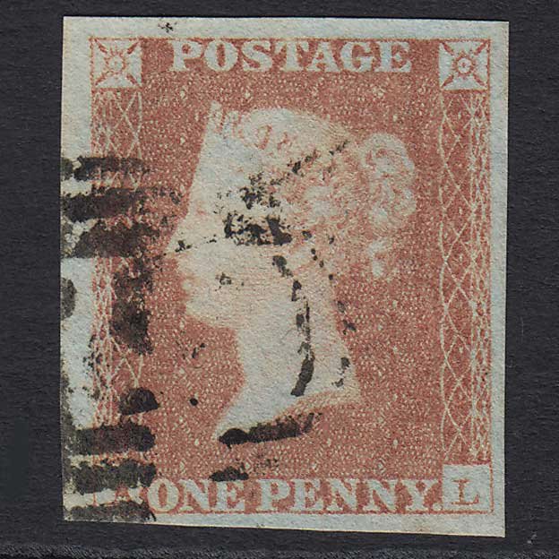 GB QV 1841 1d Red-brown (SG8) 'AL' FU 4 Margins