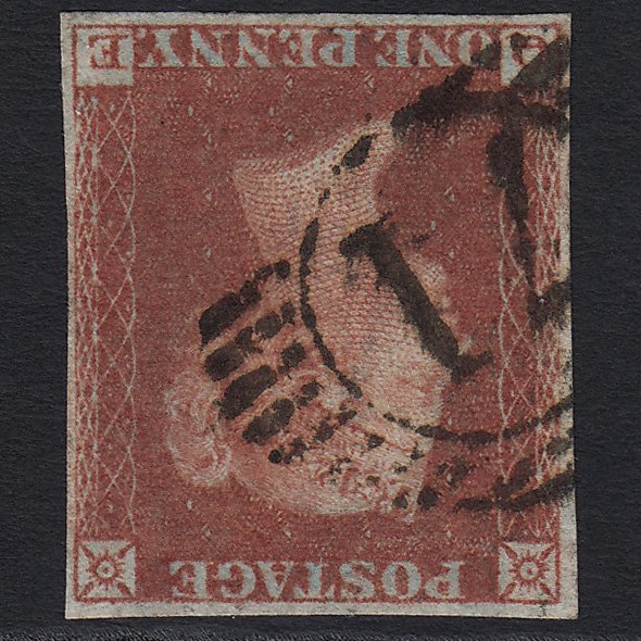 GB QV 1841 1d Red-brown (Plate 164) SG8-B2(1) 'QE' VFU 4M Imperf Wmk Inverted