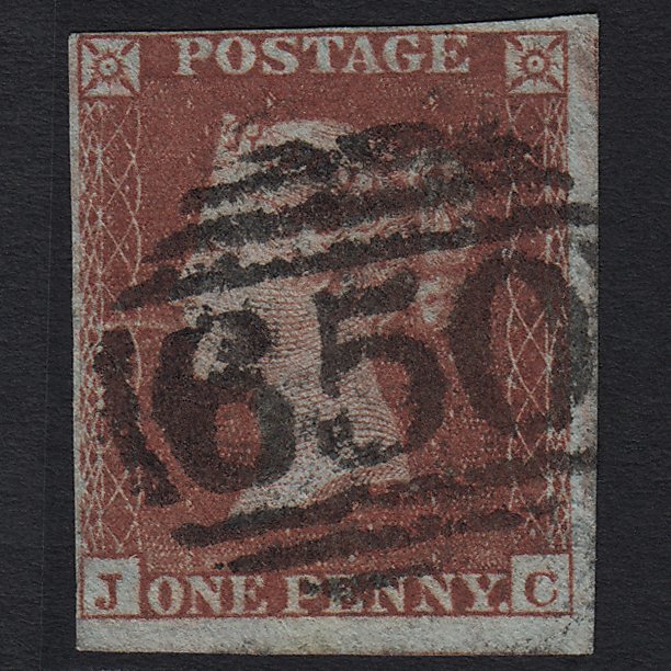 GB QV 1841 1d Red-brown (Plate 161) SG8-B2(1) JC GU Rochester 650 4 Margins