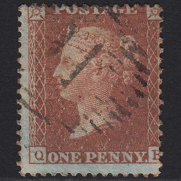 GB QV 1856 1d Red-brown (Plate 38) SG29-C8(1) QB FU