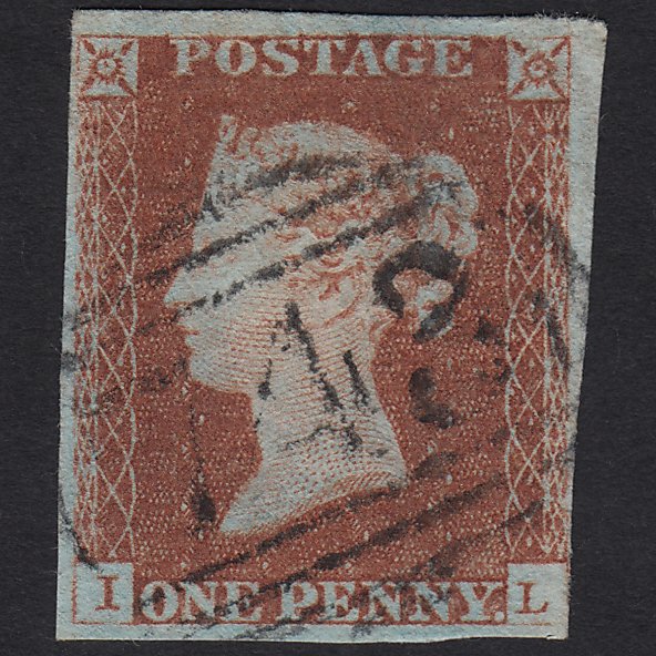 GB QV 1841 1d Red-brown (Plate 66) SG8-B1(1) IL FU Stevenage 743 nr 4 Margins