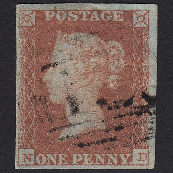 GB QV 1841 1d Red-brown (Plate 102) SG8-B1(1) ND GU 4 Margins