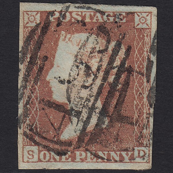 GB QV 1841 1d Red-brown (Plate 90) SG8-B1(1) SD FU 4M Imperf