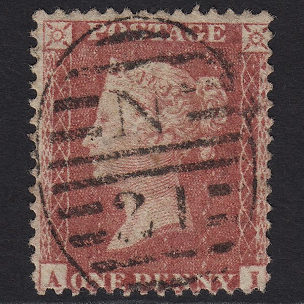 GB QV 1857 1d Rose-red SG40-C10(1) AI FU London D&S N21