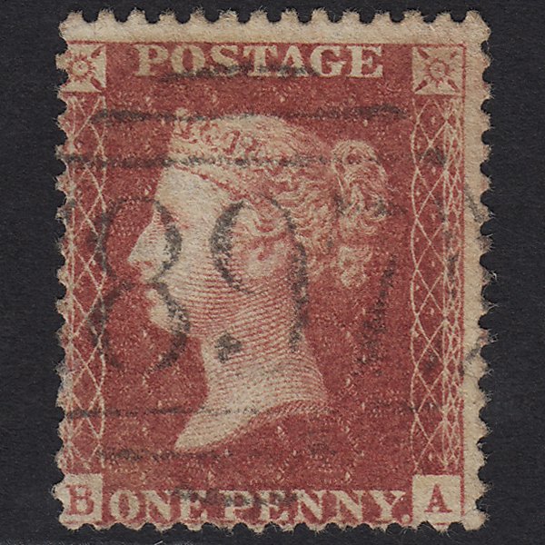 GB QV 1857 1d Rose-red (Plate 59) SG40-C10(1) BA GU Wisbech 897