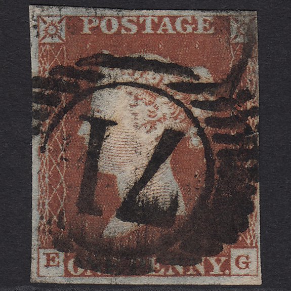 GB QV 1841 1d Red-brown (Plate 47) SG8-B1(1) EG GU nr 4M London D&S 71