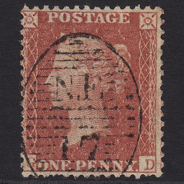 GB QV 1857 1d Rose-red (Plate 56) SG40-C10(1) GD GU London D&S NE17