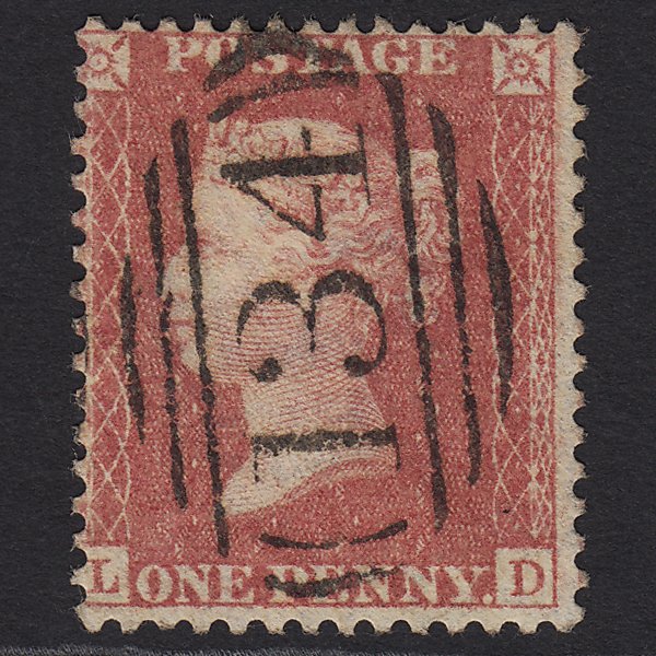 GB QV 1857 1d Dull Red Transitional (Plate 35) SGC9(5) LD VFU Bristol 134