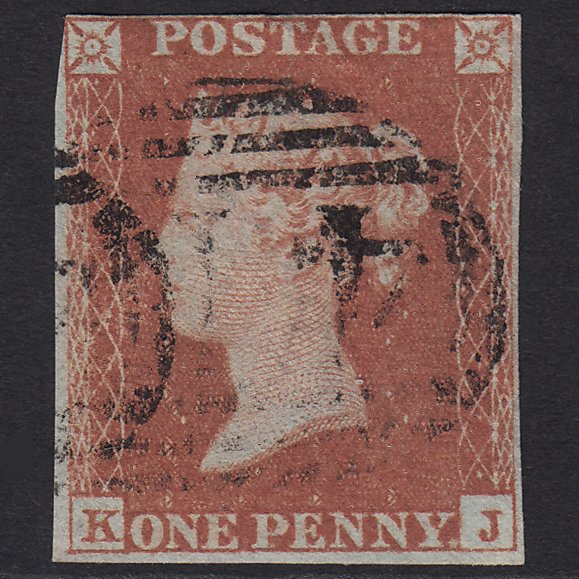 I34_15 GB QV 1841 1d Red-brown (Plate 149) SG8-B2(1) Blue Head KJ GU nr 4 Margins