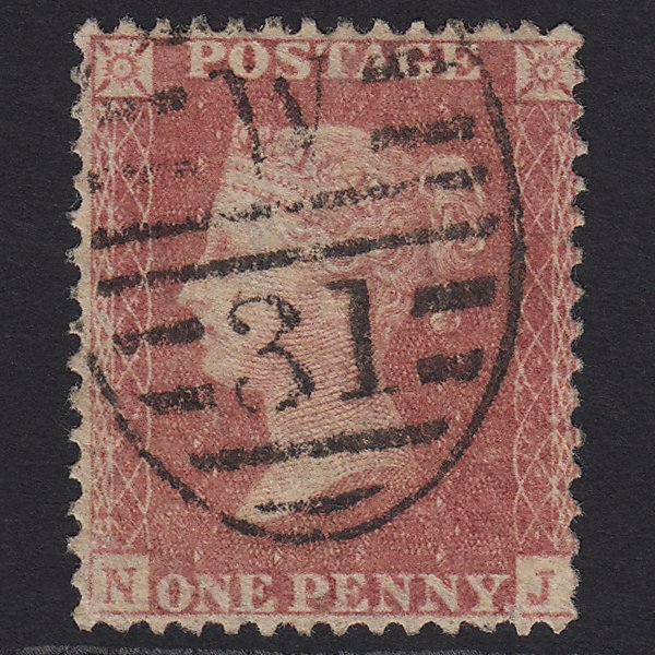 SG39-C10(3) GB QV 1857 1d Pale Rose (Plate 48) NJ FU London D&S W31