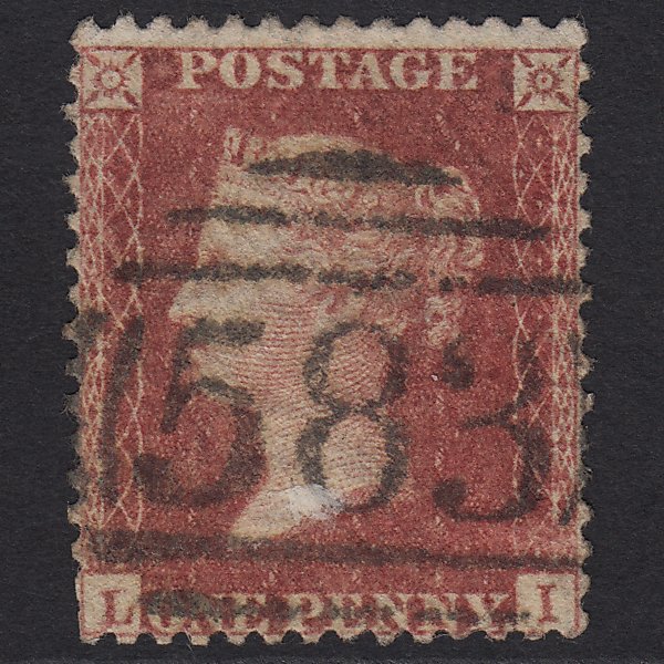 GB QV 1857 1d Rose-red (Plate 43) SG40-C10(1) LI GU Nottingham 583