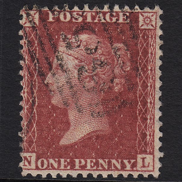 GB QV 1857 1d Deep Rose-red (Plate 55) SG41-C10(4) NL VFU Rotherham 655